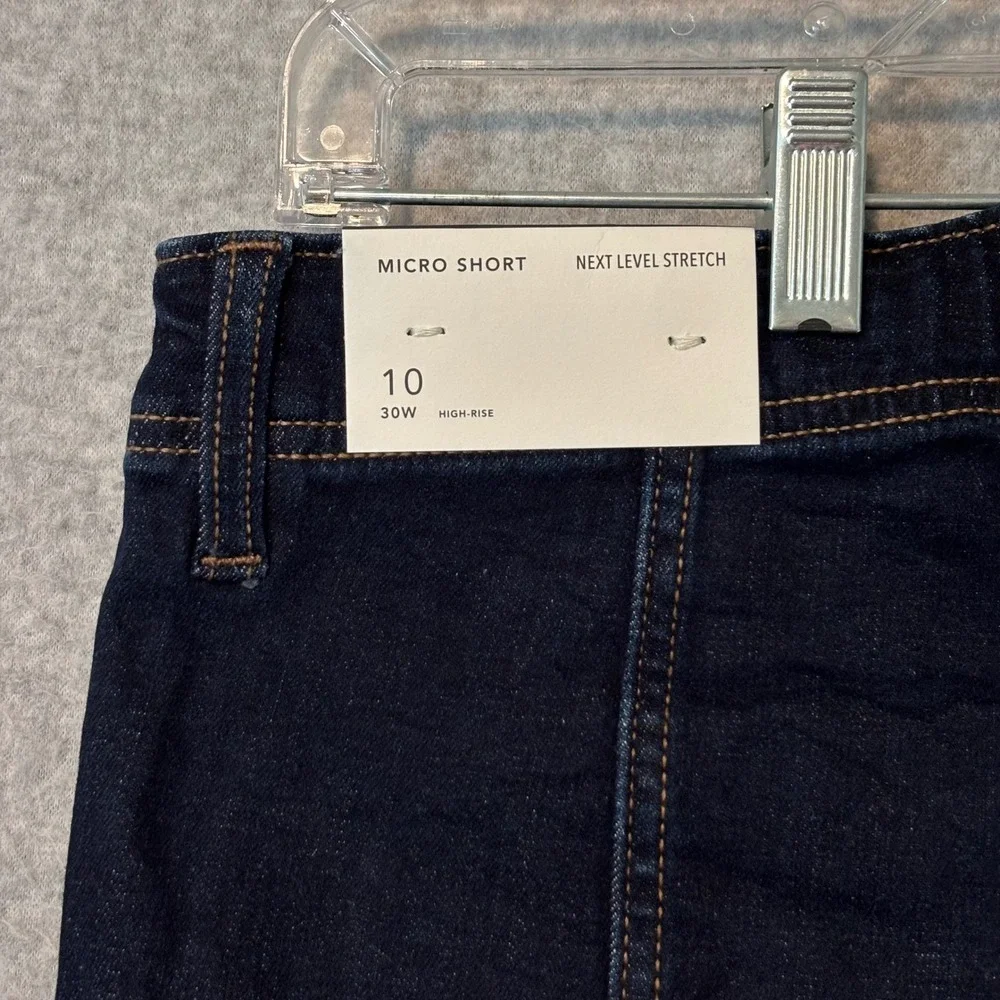American Eagle Womens 10 Micro Shorts Denim Stretch High Rise Dark Wash Blue NWT